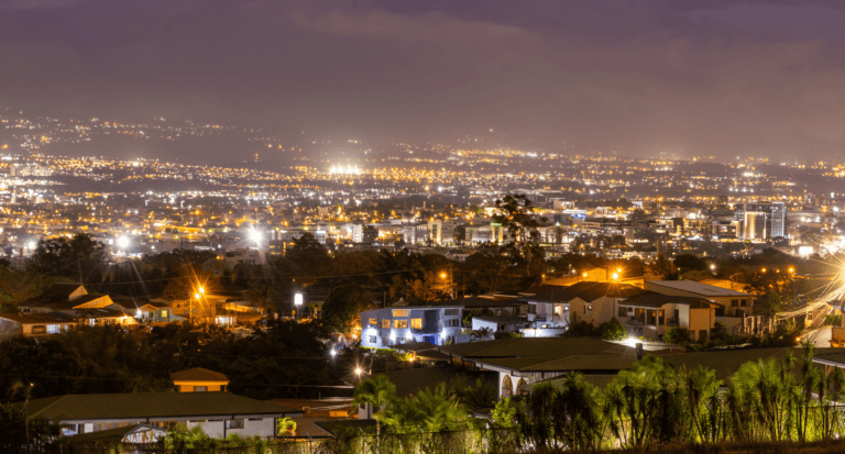 San Jose Costa Rica Night city panorama Urban view San José