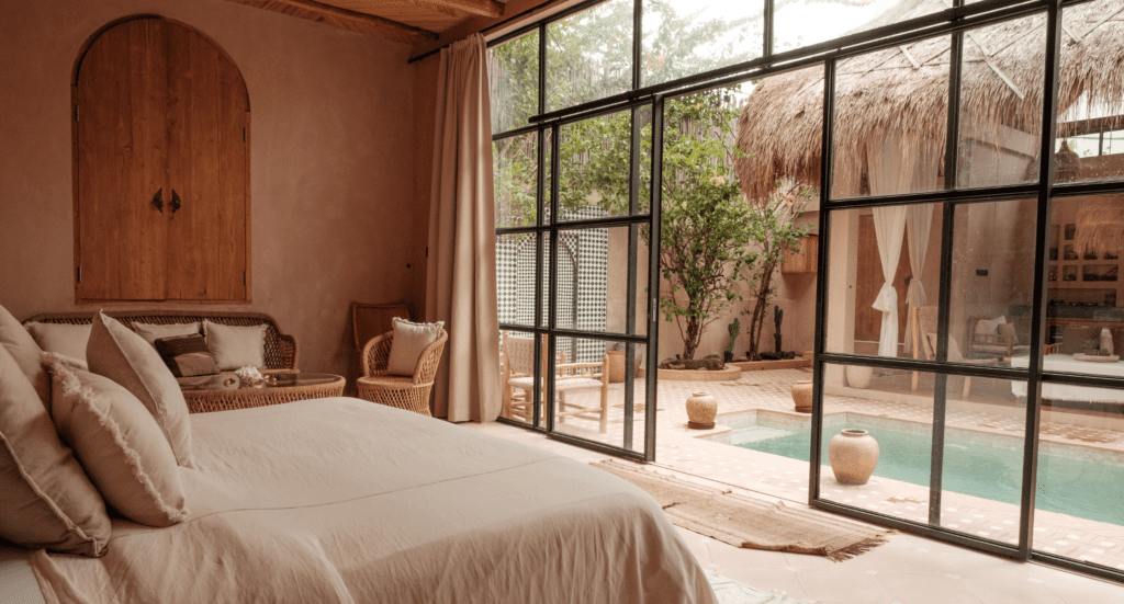 Tropical hotel View of a Tropical Resort Bedroom